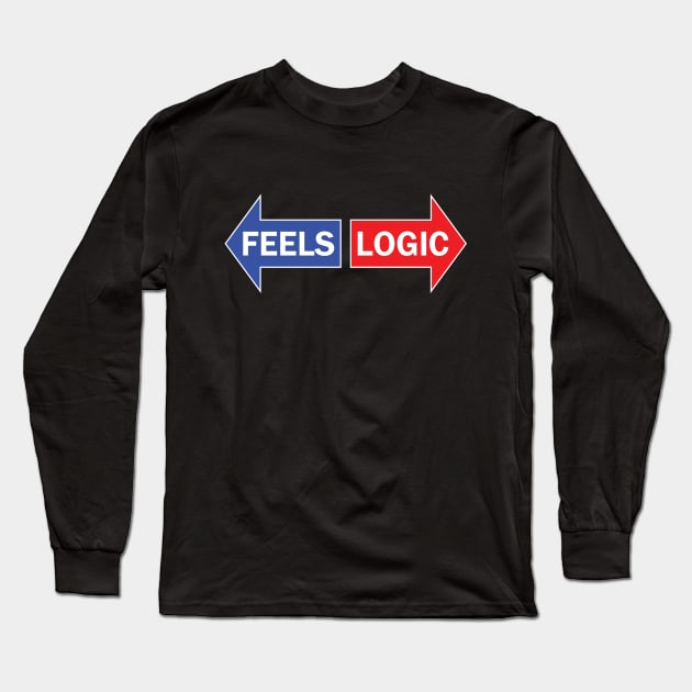 Left vs Right - Feels vs Logic Long Sleeve T-Shirt by Runesilver